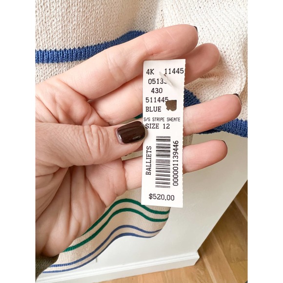 ST. JOHN COLLECTION Women's Cream/Blue Stripe 3 Piece Knit Skirt Set sz Assorted - Picture 10 of 16